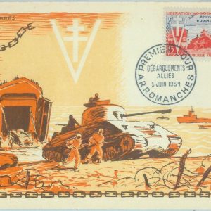 89875 - FRANCE  - Postal History - MAXIMUM CARD -  WAR military TANK 1954