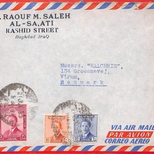 aa4096 - IRAQ - POSTAL HISTORY - AIRMAIL  COVER to DENMARK  1950's