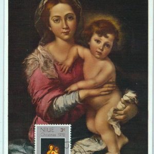 90278 - NIUE - Postal History - MAXIMUM CARD -  ART Religion XMAS 1972  Murillo