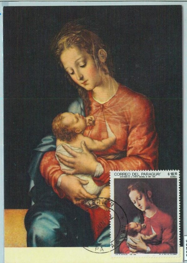 90269  - PARAGUAY -  MAXIMUM CARD -  ART Religion  1972  Luis de Moralles