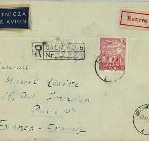 95441 - POLAND - POSTAL HISTORY - GROSZY Overprinted SINGLE stamp on COVER  1951