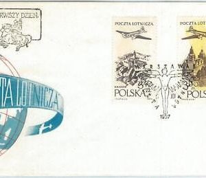 70057 - POLAND - POSTAL HISTORY - FDC COVER 1957 Air Mail ARCHITECTURE