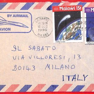 aa3788 - MALAWI - Postal HISTORY - AIRMAIL COVER to ITALY 1986 - SPACE Halley's