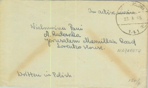 95321 - PALESTINE - POSTAL HISTORY -  COVER - POLISH TROOPS Anders' Army 1945