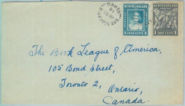 83293 -  NEWFOUNDLAND - POSTAL HISTORY:  Cover to CANADA 1946    BAY ROBERT'S