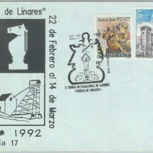 84845 -  SPAIN - POSTAL HISTORY - SPECIAL COVER & postmark  1992  CHESS