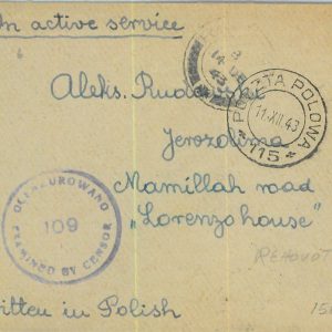 95315 - PALESTINE - POSTAL HISTORY -  COVER - POLISH TROOPS Anders' Army 1943