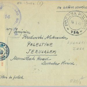 95318 - IRAQ - POSTAL HISTORY - COVER  - POLISH TROOPS Anders' Army 1943