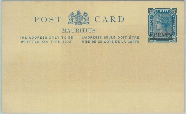83389 - MAURITIUS -   POSTAL STATIONERY  CARD - Higgings & Gage # 2