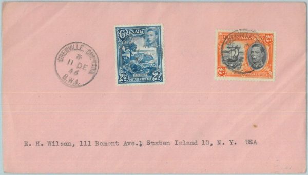 83338 - GRENADA - Postal History -  COVER  to USA 1946 : Grenville