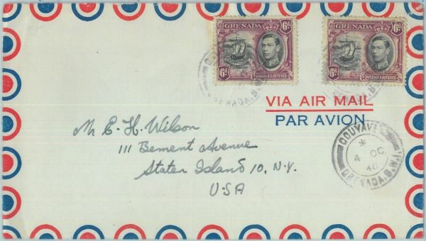 83350  - GRENADA - Postal History - Airmail COVER  to USA 1948 : GOUYAVE