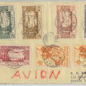 77355 - DAHOMEY  - POSTAL HISTORY -  Registered COVER from SAKETE  1947