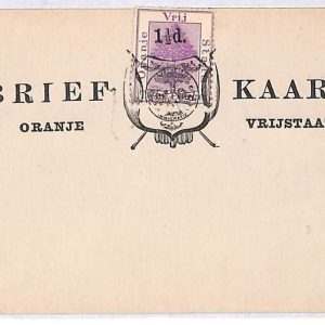 ai1689 - ORANGE STATE -  Postal History - STATIONERY CARD overprinted  1 1/2 d