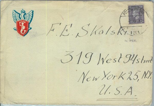 95331 - IRAQ - POSTAL HISTORY - COVER to USA  - POLISH  TROOPS Anders' Army 1943