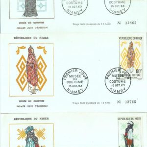 86326 - NIGER - POSTAL HISTORY - Set of 3  FDC COVERS 1963 - Ethnic types