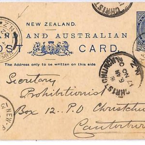 ai1643 - NEW ZEALAND - Postal History STATIONERY CARD  Traveling PO New Plymouth