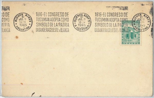 66392 - ARGENTINA - Postal History - SPECIAL POSTMARK on COVER: FLAGS  1945
