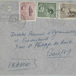 74813 - MAURITIUS - POSTAL HISTORY  - COVER to FRANCE  1956 - BIRDS