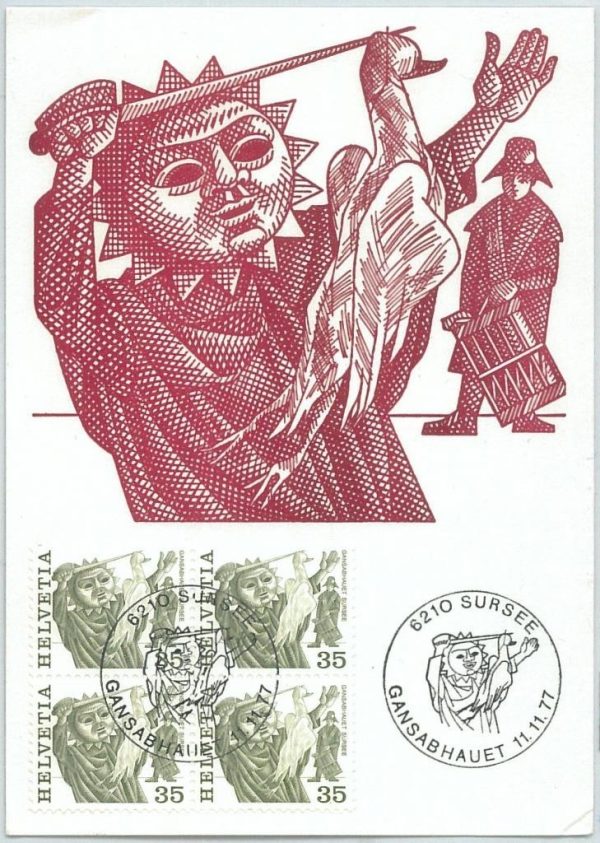 72711 -  SWITZERLAND - Postal History -  MAXIMUM CARD -  MUSIC Birds  1977