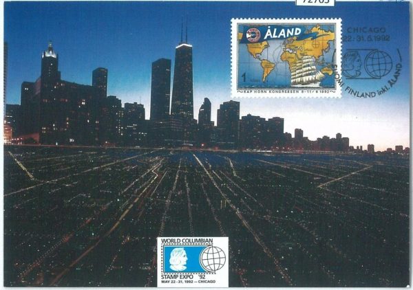 72705 -  ALAND - Postal History - MAXIMUM CARD -  BOATS Ships  MAPS  1992