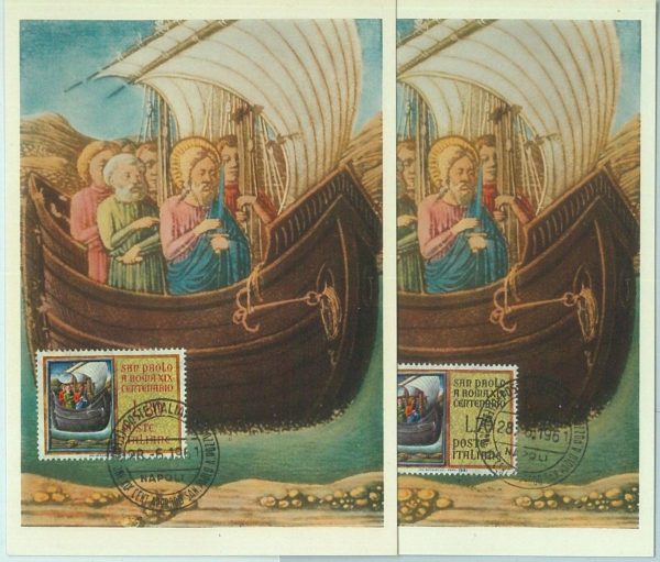 68717 - ITALY - Postal History - Set of 2  MAXIMUM CARD 1961  - ART