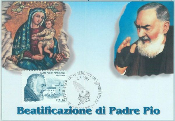 68696 - ITALY - Postal History - MAXIMUM CARD 1999  -  PADRE PIO  Religion