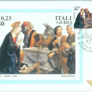 68692 - ITALY - Postal History - MAXIMUM CARD 2000 -  CHRISTMAS Religion