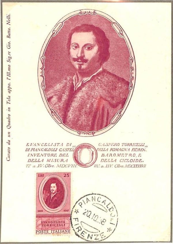 90047 - ITALY - Postal History - FDC MAXIMUM CARD - 1958  TORRICELLI Physics