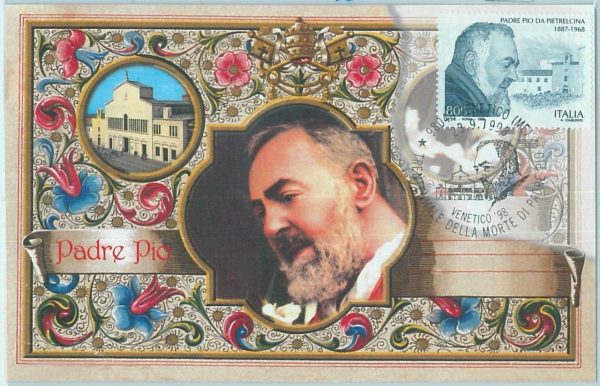 68713 - ITALY - Postal History - MAXIMUM CARD 1998  -  PADRE PIO  Religion