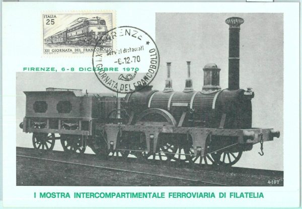86490  - ITALY - Postal History -  MAXIMUM CARD -  LOCOMOTIVE Train 1970