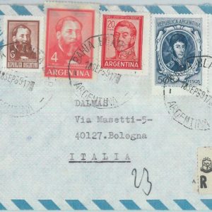 81437 - ARGENTINA - Postal History -  Registered AIRMAIL COVER to  ITALY 1969