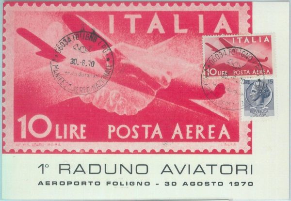 89851 - ITALY - Postal History -  MAXIMUM CARD - 1970   AVIATION Stamp Show