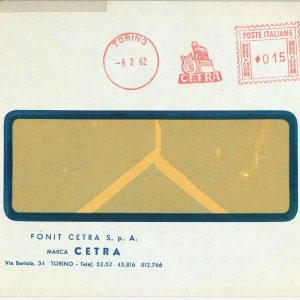 66608 - ITALY - POSTAL HISTORY - RED mechanical POSTMARK on COVER - Music 1962