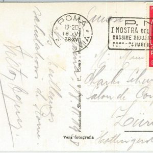 66598 -  ITALY - POSTAL HISTORY -  STAMP on POSTCARD  1938 - MUSIC Pergolesi