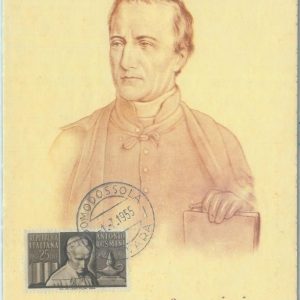 83550 -  ITALY - Postal History - FDC MAXIMUM CARD - Rosmini 1955