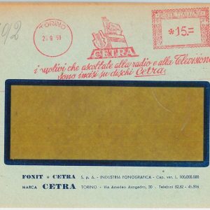 66609 - ITALY - POSTAL HISTORY - RED mechanical POSTMARK on COVER - Music 1958