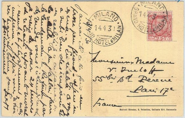 72949 - ITALY- Postal History - POSTMARK Grand Hotel (home to VERDI) 1931 MUSIC