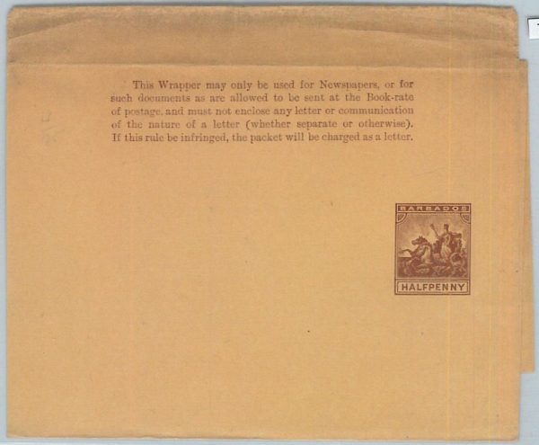 72408 - BARBADOS -   POSTAL STATIONERY  Wrapper - Higgings & Gage  # 4