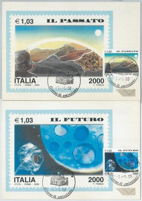 77692  -  ITALY  -  MAXIMUM CARD  2000 -  SPACE EARTH set of 2