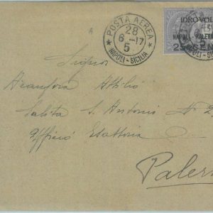 87420 - ITALY - Postal History - FIRST FLIGHT: Idrovolante NAPOLI - PALERMO 1917