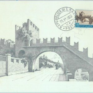89863 -  SAN MARINO - Postal History - MAXIMUM CARD - 1960  ARCHITECTURE Bridge