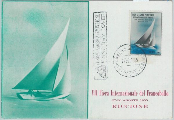 81227 - SAN MARINO  - Postal History -  MAXIMUM CARD -  STAMP Day BOATS 1955
