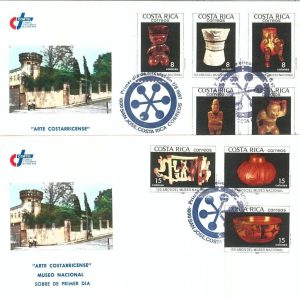 72911 -  COSTA RICA - Postal History - Set of 2 FDC Cover - ARCHEOLOGY   1987