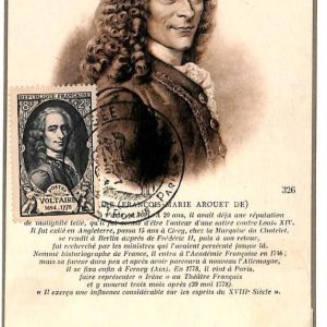 90012 -  FRANCE - Postal History - MAXIMUM CARD -  1949  VOLTAIRE