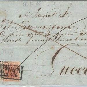 71343 - AUSTRIA - POSTAL HISTORY - COVER  from WIEN to ITALY Lucca 1851