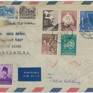 93743 -  INDONESIA  - POSTAL HISTORY -  Airmail COVER to ARGENTINA   1959