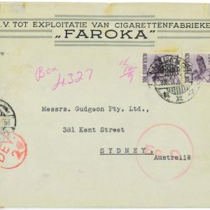 93721 - DUTCH INDIES Indonesia - POSTAL HISTORY - CENSORED COVER  to  AUSTRALIA