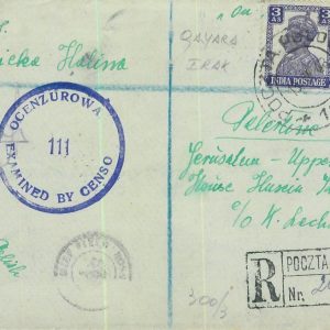 95320 - INDIA to Palestine - POSTAL HISTORY -  POLISH TROOPS Anders' Army 1943