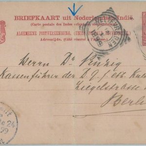 85256 - DUTCH INDIES - POSTAL HISTORY: STATIONERY CARD  from CHERIBON  1899
