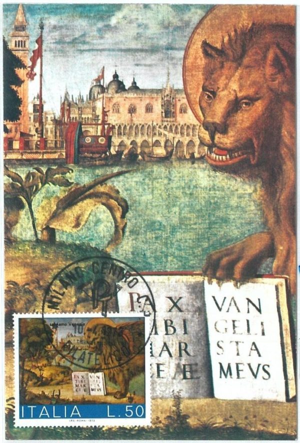 72659 - ITALY - Postal History - FDC MAXIMUM CARD -  ART  VENEZIA 1973 Lion